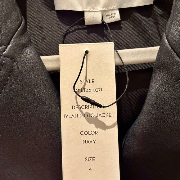 Veronica Beard Jylan Leather Moto Jacket & Vest combo/ Navy w/silver zipp size 4 - Picture 9 of 11